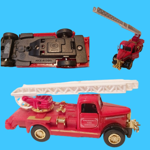 Camión De Bomberos Junye Toys Cabina Metal Llantas De Goma