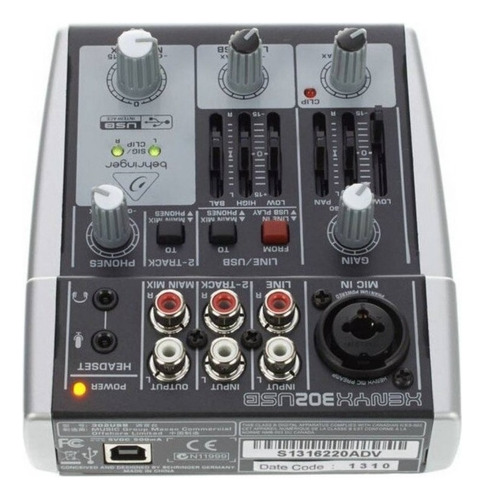 Consola Behringer 302usb Xenyx 5 Entradas Interfaz Usb