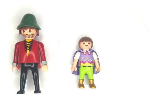 Playmobil Campesino Medieval Y Niño Noble Principe