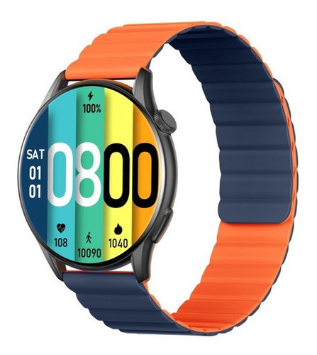 Imagen 1 de 9 de Smartwatch Kieslect K-Series Kr Pro Sport 1.43" caja 40mm de metálico negra, malla de silicona y bisel negro de dlc