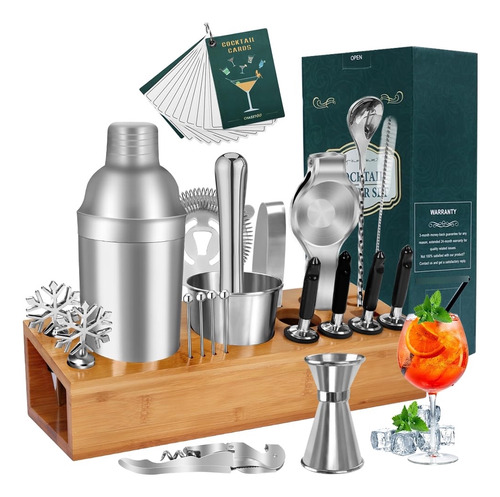 Latauar Kit De Cocteleria 28pcs Bartender Con Soporte, Barte