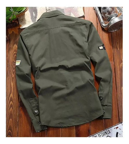 Camisas Para Hombre, Camisa Militar De Algodón, Chamarra Cas