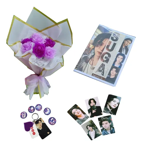 Kit Bts Presente Com Photocard Revista + Adesivos + Chaveiro