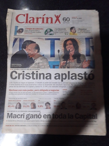 Clinpping Diario Clarín 24 10 2005 Elecciones Kirchner Macri