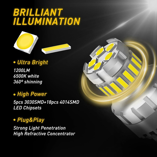 Ampolletas Led T20 7443 W21/5w Canbus Luces De Marcha Atrás