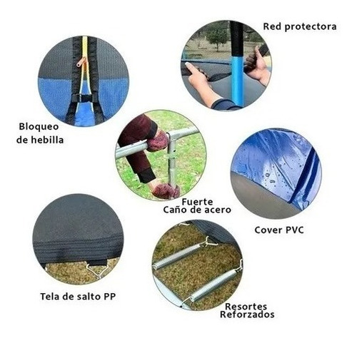 Imagen 3 de 8 de Cama Elástica Reforzada Exterior Jd8ft 2.44 Mts Red Cuota -*
