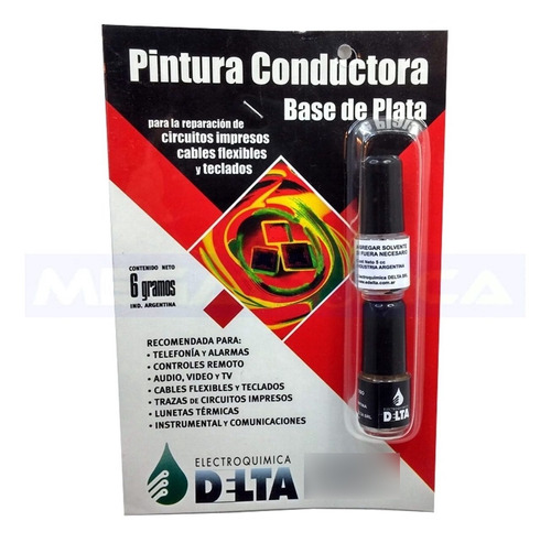 Pintura Conductora A Base De Plata Delta 6gr Repara Circuito