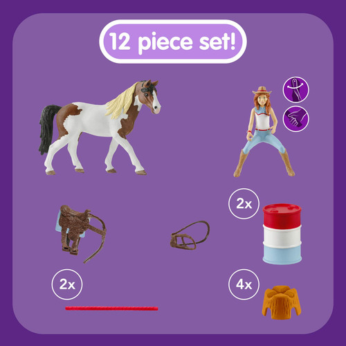 Juego De Caballos Schleich Horse Club Hannah 12 Piezas Color