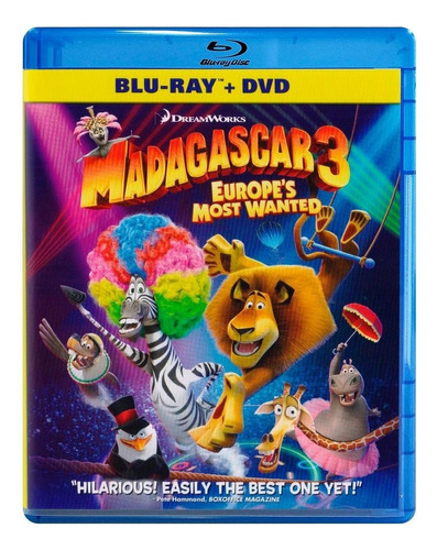 Madagascar 3 Tres Los Fugitivos Pelicula Blu-ray + Dvd