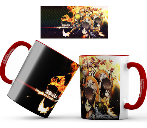 Mug Taza Interior Oreja Rojo Attack On Titan Anime 03