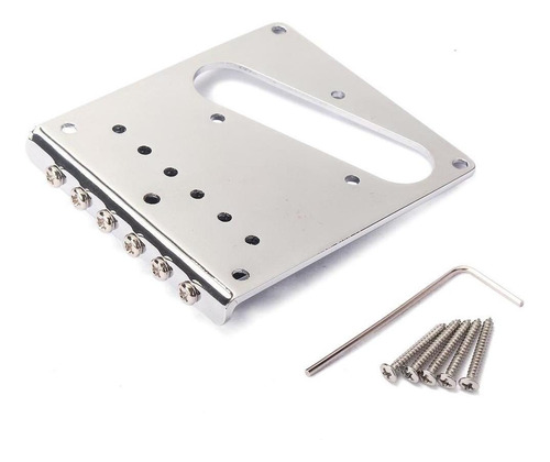 Chrome 6 Saddle Ashtray Bridge Para Telecaster Tl Electric