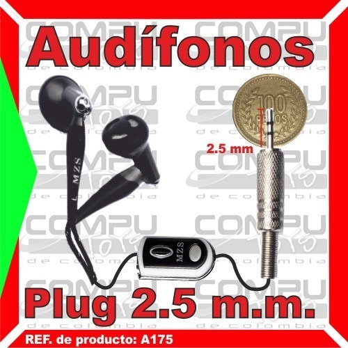 Imagen 5 de 6 de Audífonos Miniplug 2.5 Mm Ref: A175 Computoys Sas
