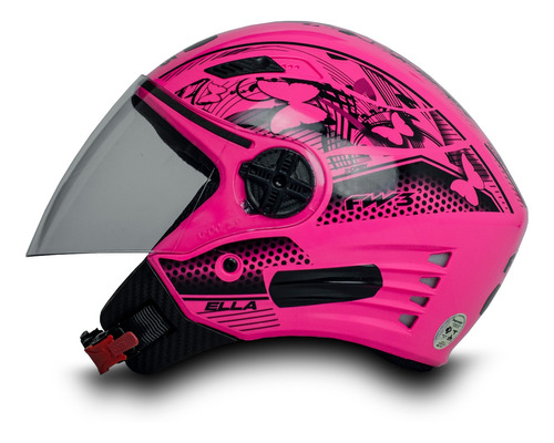 Imagem 1 de 8 de Capacete Aberto Para Moto Feminino X Open Neon Rosa Tam 56