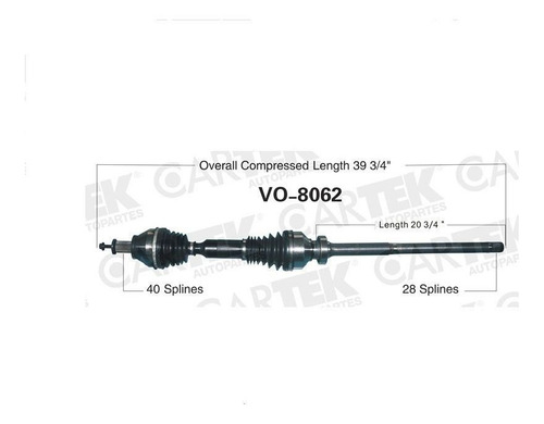 Flecha Delantera Der Volvo V50 2009-2010 Tm L5 Fwd 2.4 Ck