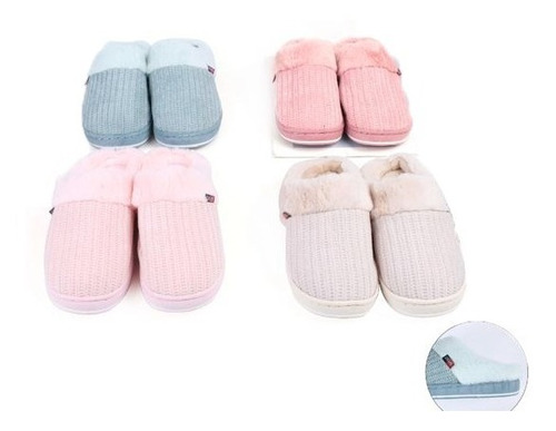 Pantufla Zapato Descanso Premium Invierno Mujer Lana 