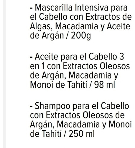 Shampoo+ Mascarilla Intensiva+oleo Capilar Terramar