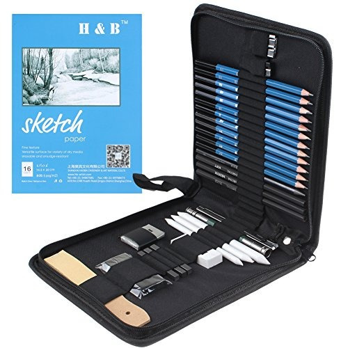 33 Pieza Lápices De Dibujo Kit Profesional Del Arte Con Ki