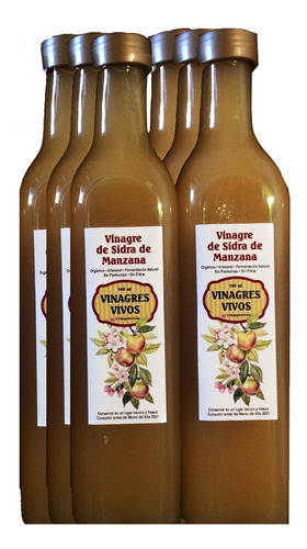 Vinagre De Sidra De Manzana Agroeco. Sin Pasteurizar Pack 6