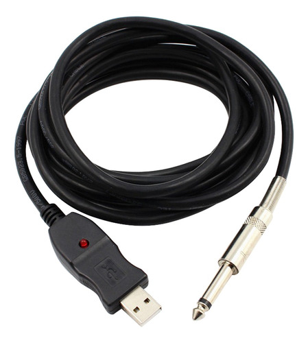 Cable De Guitarra Usb Línea De Bajo Jack 3 Metros A 6.3 Mm