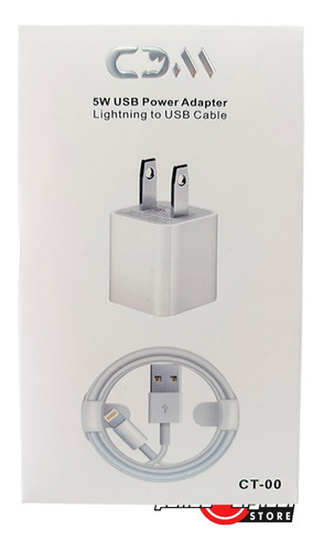 Cargador Para iPhone + Cable Usb A Apple / iPhone Ct-00 Cdm