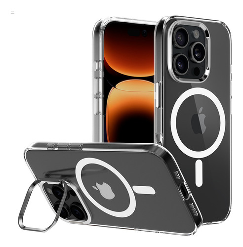 Wekover Funda Para Iphone Magsafe Soporte De Cámara Metal Transparente Iphone 15 Pro