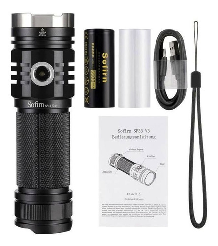 Imagem 3 de 10 de Lanterna Sofirn Sp33 V3 3500lm Bateria 26650 5500mah Usb C