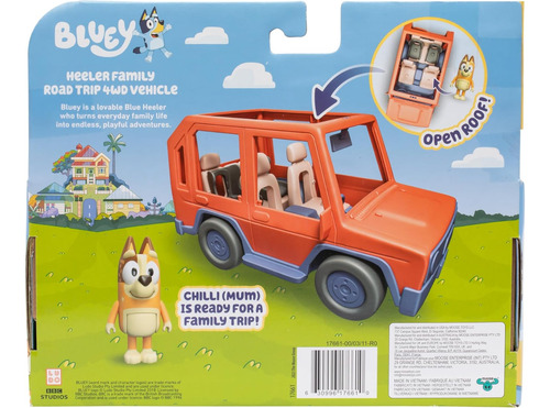 Bluey Heeler Viaje Familiar 4wd Vehículo, Incluye...