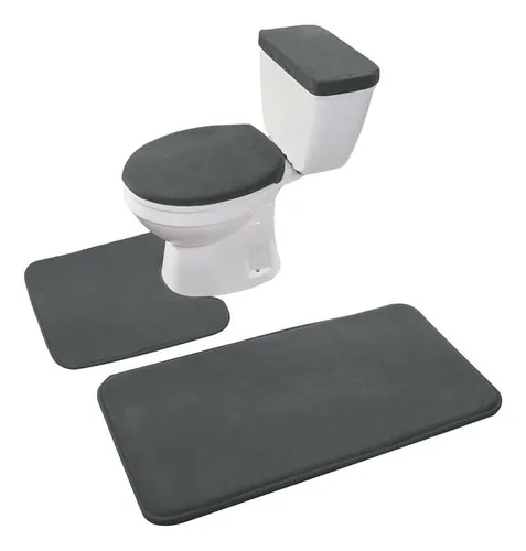 Madeals Memory Foam Baño De Baño Juego De Inodoro 4 Piezas C