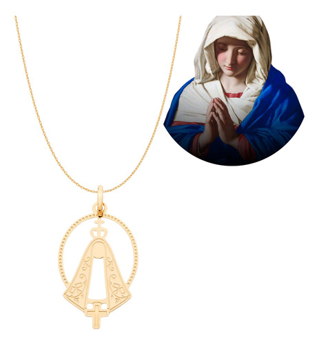 Dia Das Mães Especial: Colar Nossa Senhora Rommanel Bh Cor Dourado
