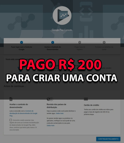 Imagem 1 de 1 de Pago R$ 200 Para Criar Uma Conta No Google Play Developer