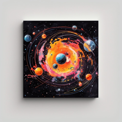 80x80cm Cuadro Diseño Temático: Planetas Colisionando