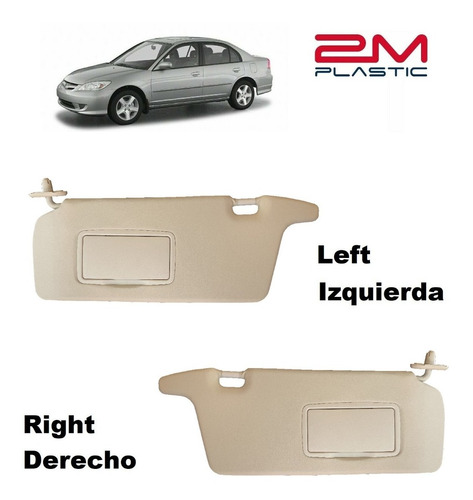 Visera Civic 2001 2002 2003 2004 2005 Beige Claro 2mplástic