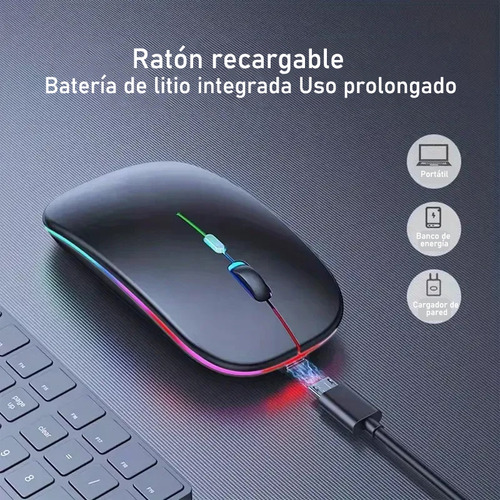 Ratón Inalámbrico Para Computadora Windows Bluetooth Dip, 2 Color Negro/rosa
