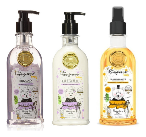 Kit De Limpieza Honeykeeper Shampoo-body Lotion-conditioner 