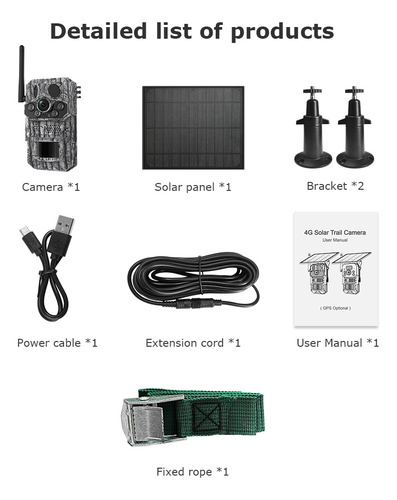 Cámara Seguridad Cavisec Solar 4g Caza 3mp Trampa Rancho de SIM Chip Monitoreo en Vivo con GPS Sensor de Temperatura Visión nocturna Angulo 125 grados Panel Solar Impermeable Audio Bidireccional