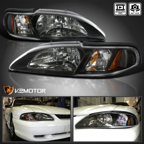 Faros Ford Mustang 94 95 96 97 98 Par Fondo Negro 