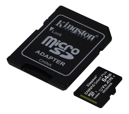 Memoria Microsd Kingston 64gb Clase 10 A1 100mb/s Micro Sd