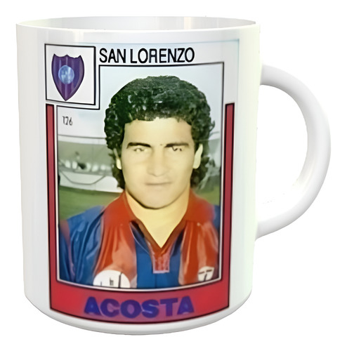 Taza Cerámica Sublimada Beto Acosta San Lorenzo Figurita Blanco Beto Acosta San Lorenzo D1