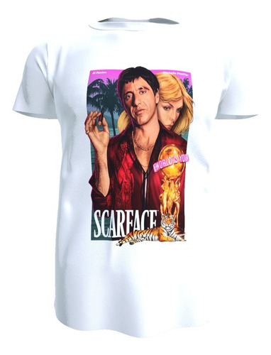 Polera Scarface, Caracortada Unisex, Poliester Tacto Algodon