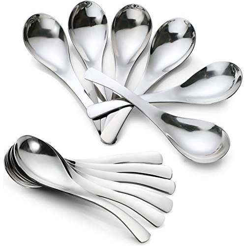 12-piece Thick Heavy-weight Soup Spoons, Stainless Stee...