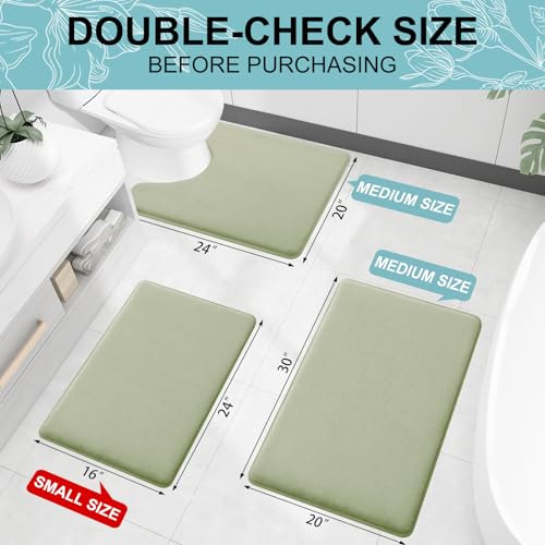 Smiry Memory Foam Bath Mat 24x16, Extra Suave Y Absorbente,