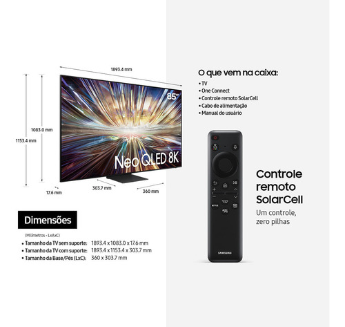 Combo Samsung Ai Big Tv 85 Neo Qled 8k + Soundbar