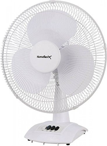 Homebasix Ft40-8hc Oscilante Ventilador De Mesa, Blanca.