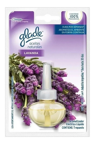 Aceite Natural  Glade  Campos De Lavanda  Repuesto  21ml