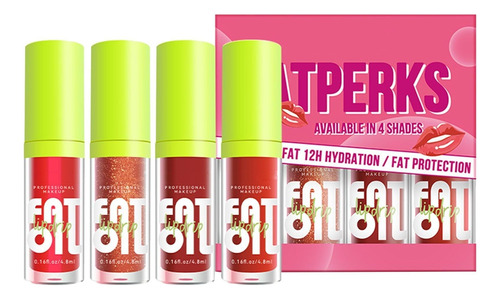 4 Colors Oil Lip Lips Glosses Sets,big Brush Head Hydrating