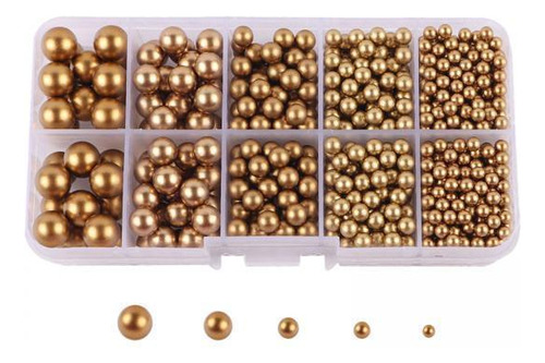 6 Cuentas De Perlas Artificiales Sin Agujero, Aureato Negro