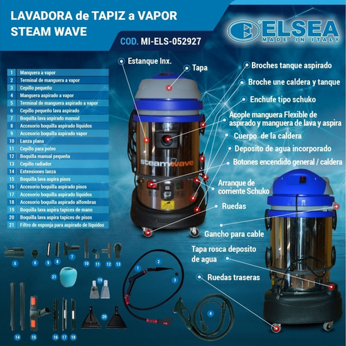 Imagen 7 de 7 de Lavadora De Tapiz A Vapor Steam Wave//maquinariacyj