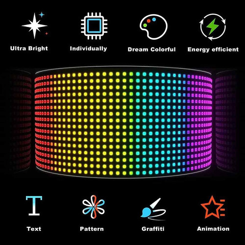 Letrero Led Flexible Plus Programable Auto Tienda 90x19 Cm