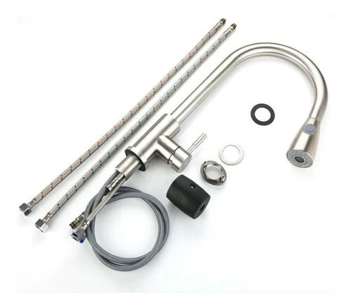 Canilla Monocomando Extensible Grifería Flexible Cocina Mesada Resistente Moderna Frio Calor
