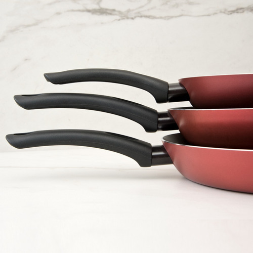 Juego De 3 Sartenes Cook Now Color Glitter Red Cinsa